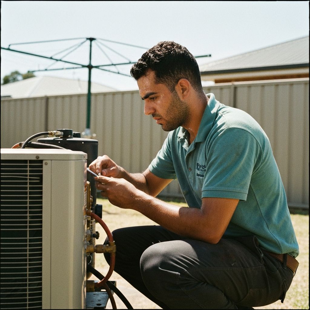 Air conditioning technician at work